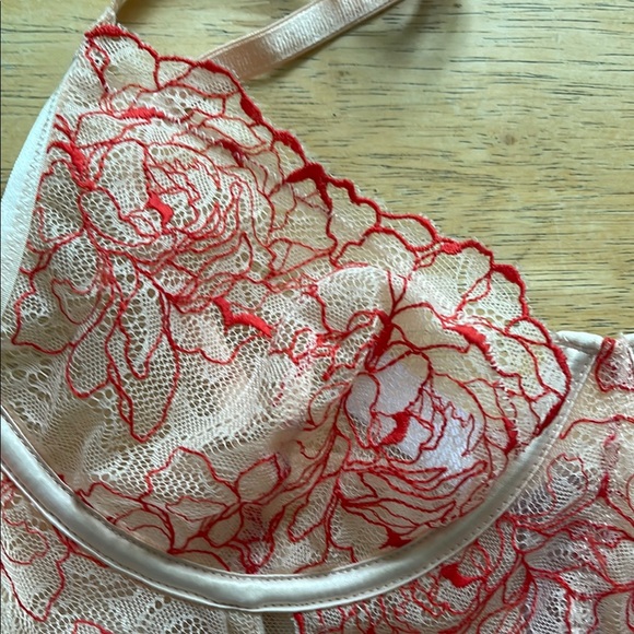 Savage X Fenty Red and Cream Bra with Underwire Support - Picture 9 of 10